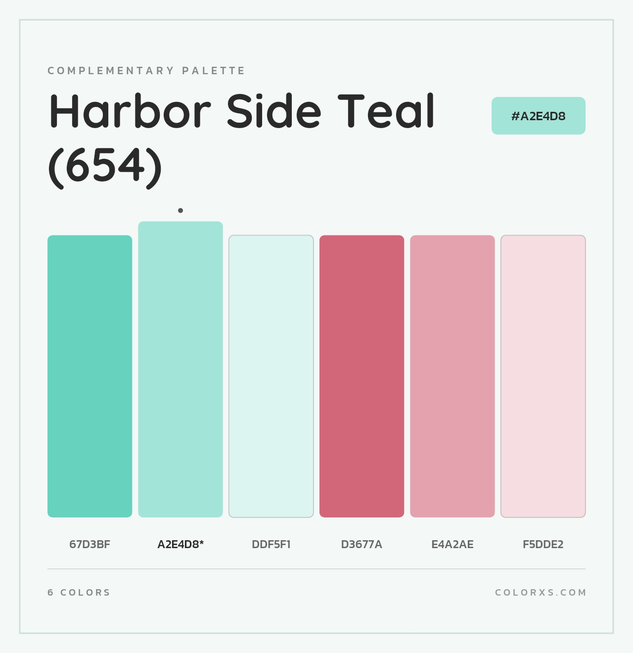 Harbor Side Teal (654) - Complementary Color Palette