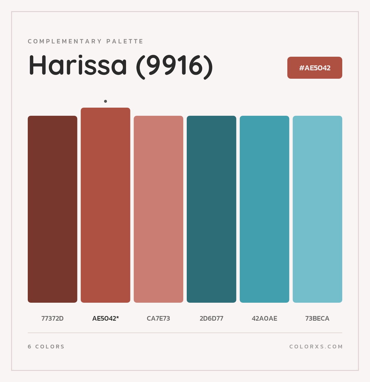 Harissa (9916) - Complementary Color Palette