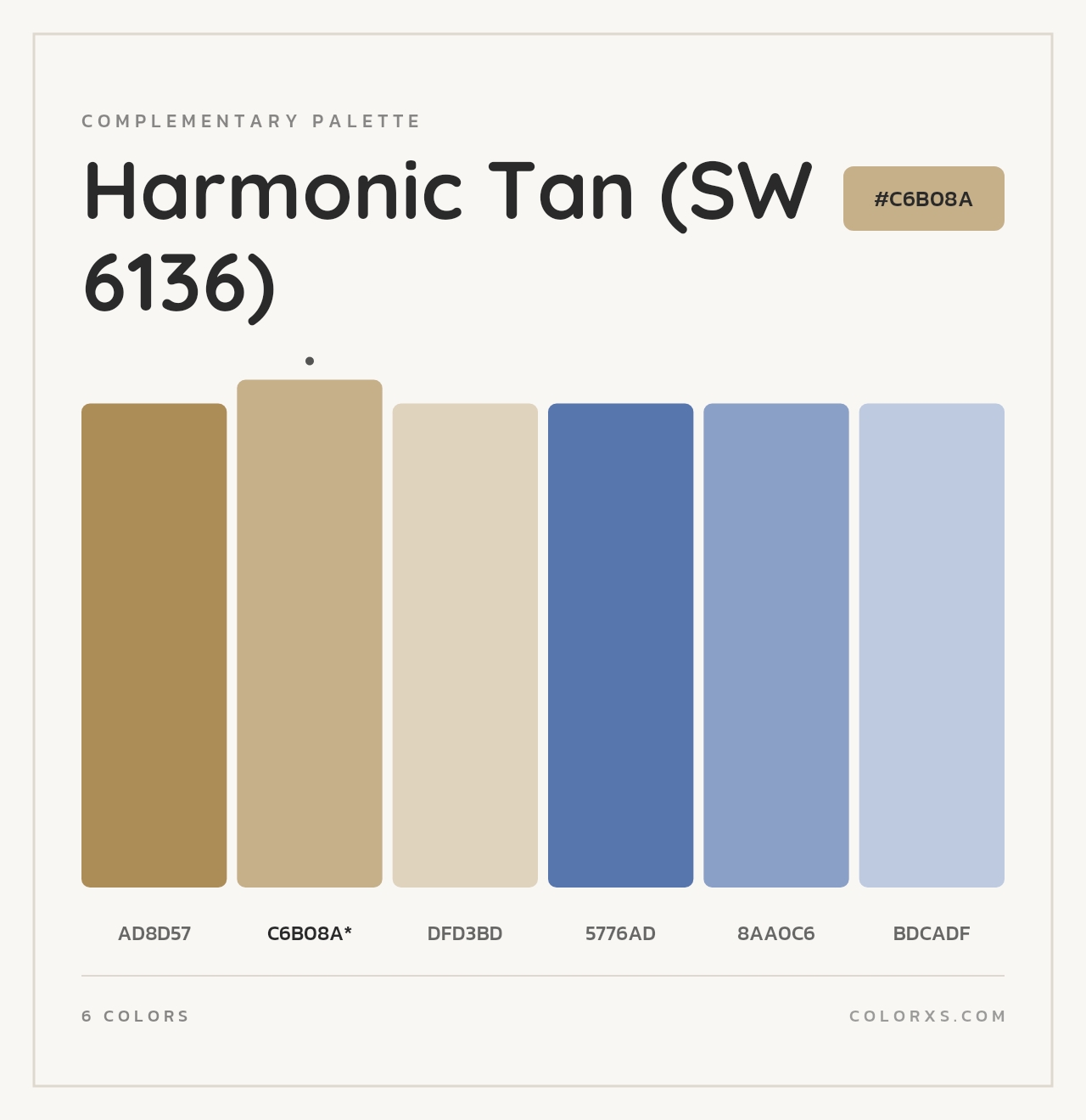 Harmonic Tan (SW 6136) - Complementary Color Palette