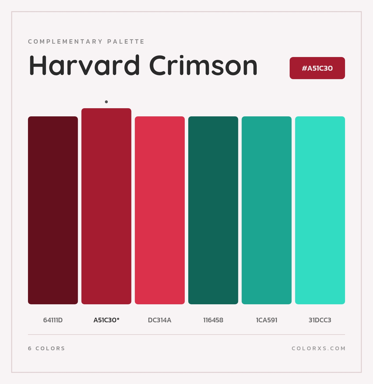 Harvard Crimson - Complementary Color Palette