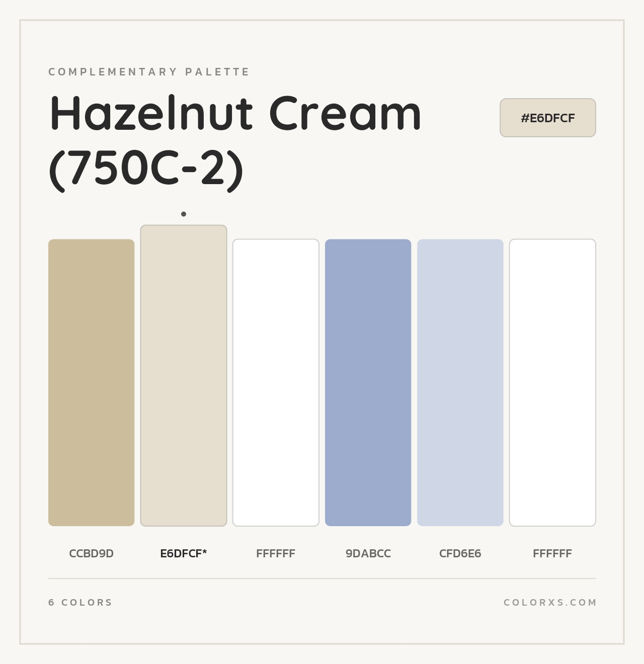 Hazelnut Cream (750C-2) - Complementary Color Palette