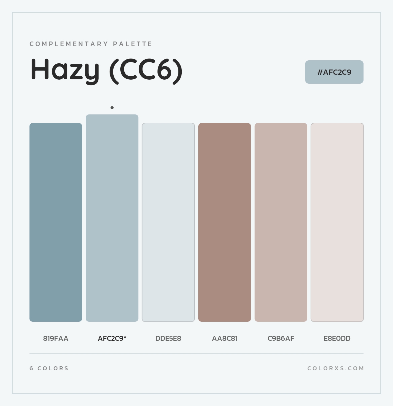 Hazy (CC6) - Complementary Color Palette