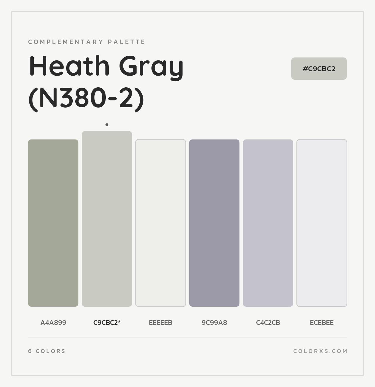 Heath Gray (N380-2) - Complementary Color Palette