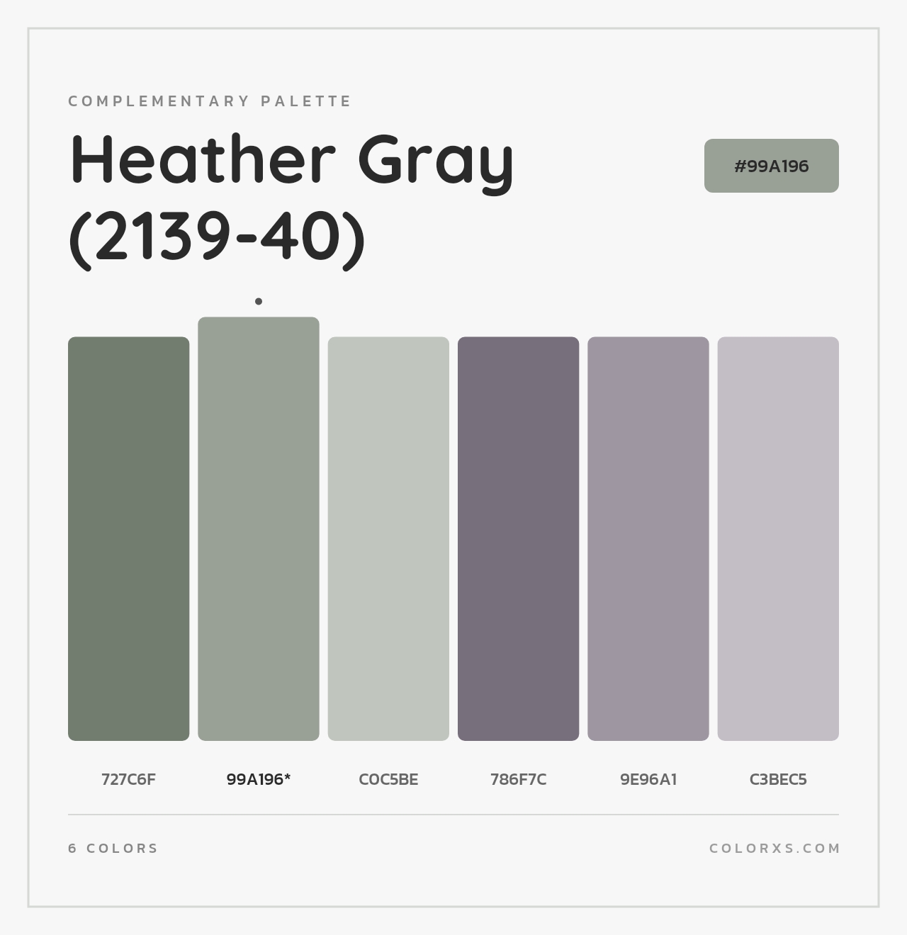 Heather Gray (2139-40) - Complementary Color Palette