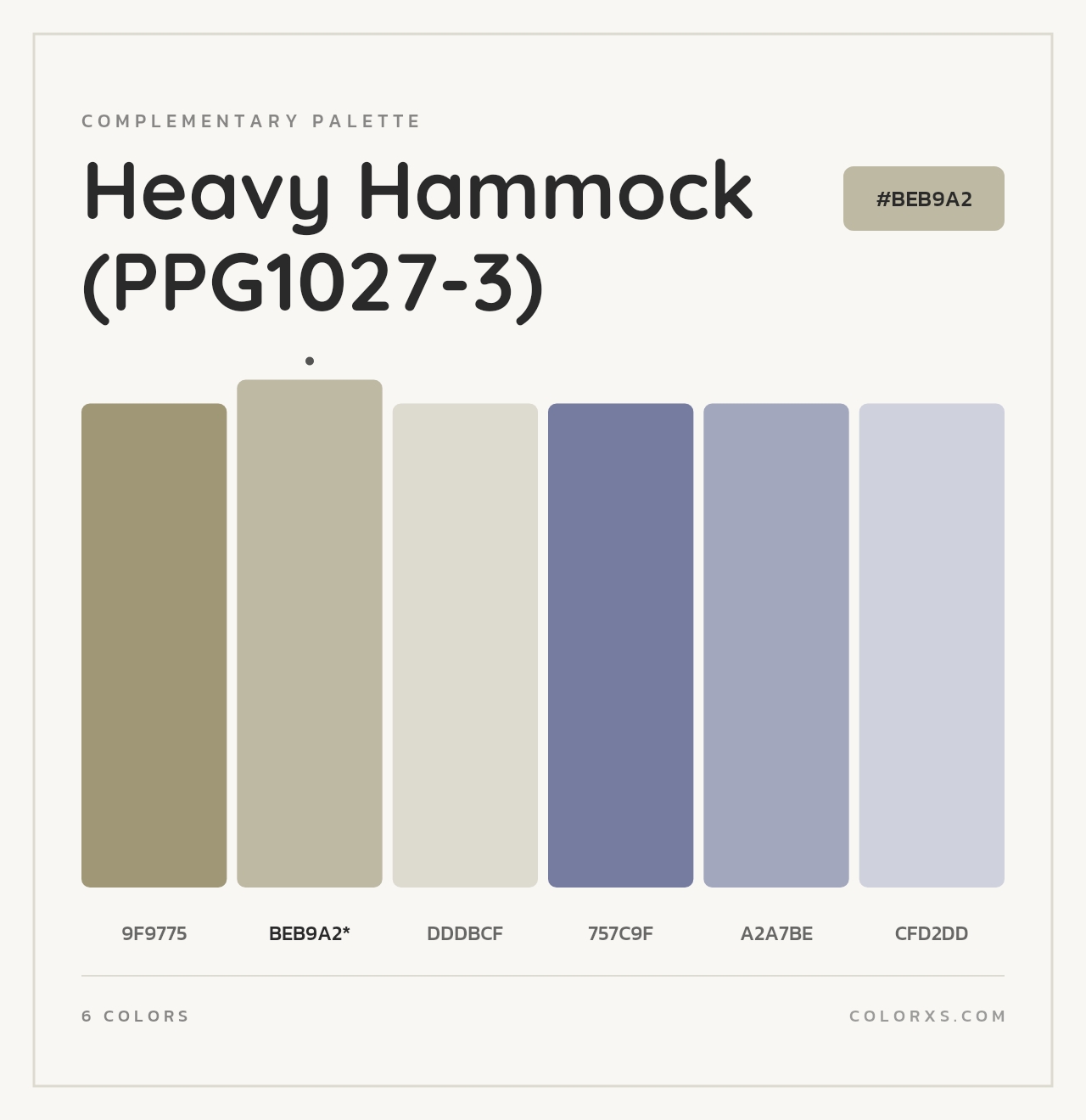 Heavy Hammock (PPG1027-3) - Complementary Color Palette