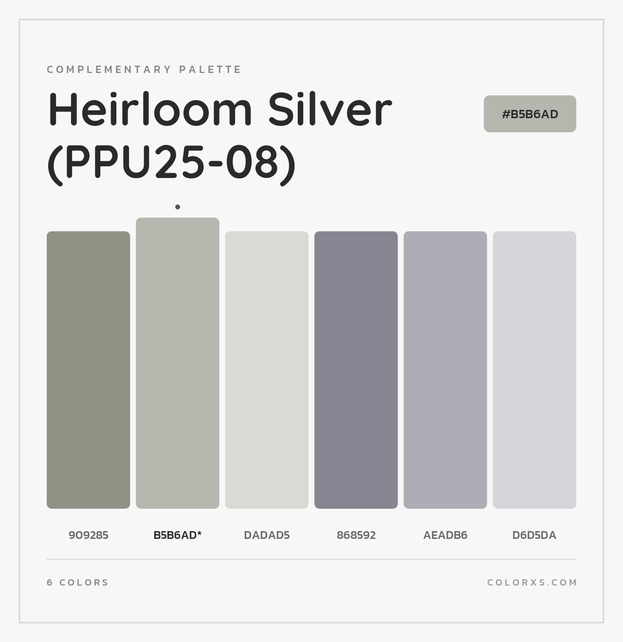 Heirloom Silver (PPU25-08) - Complementary Color Palette