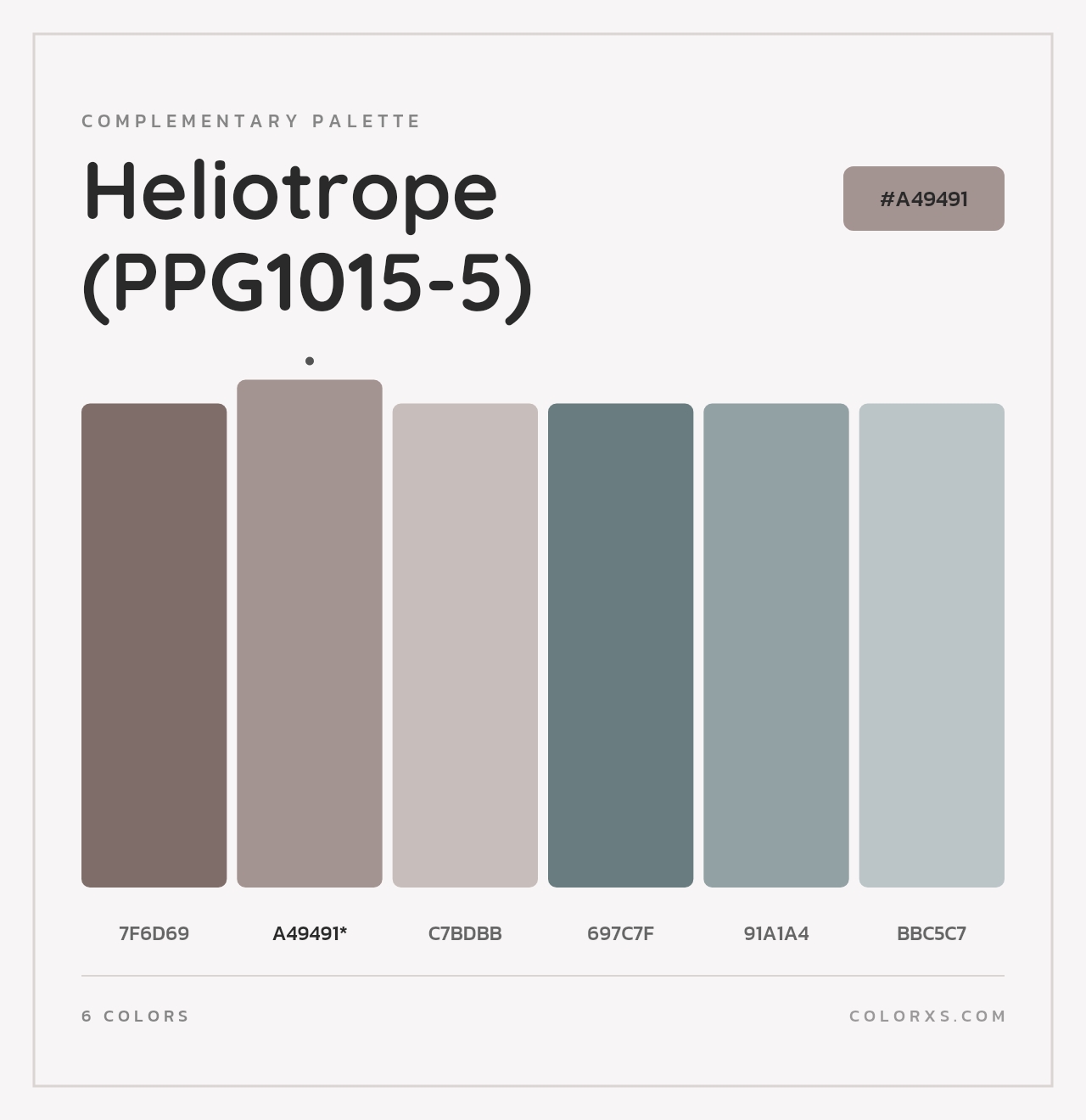 Heliotrope (PPG1015-5) - Complementary Color Palette