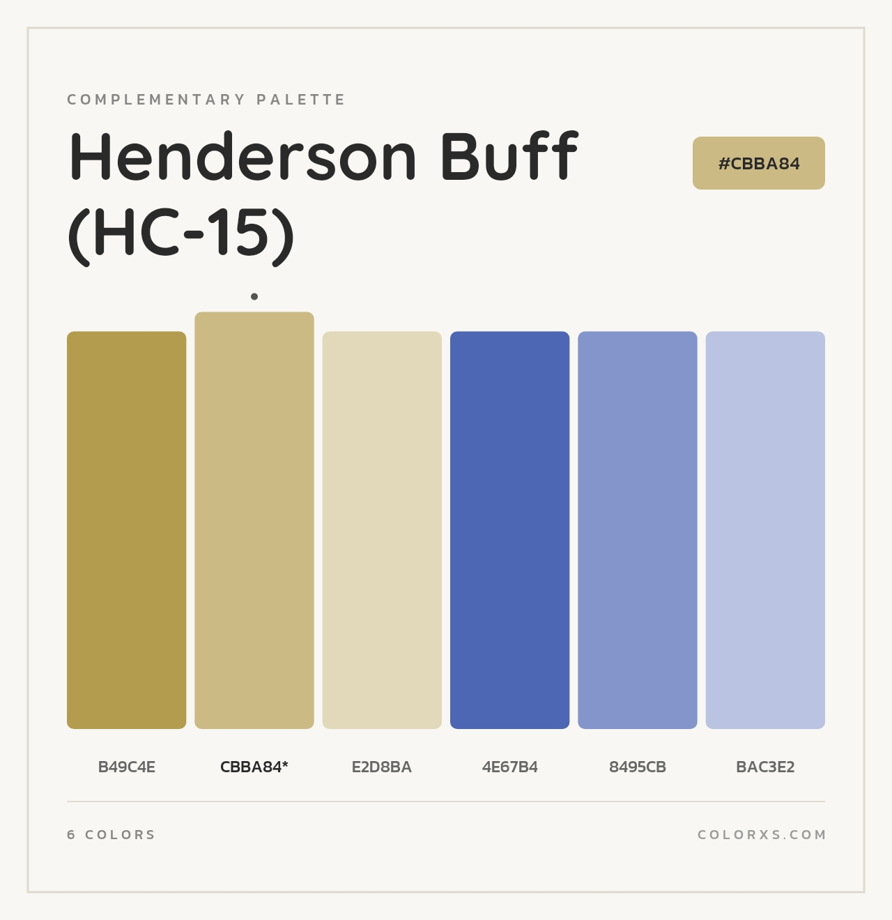 Henderson Buff (HC-15) - Complementary Color Palette