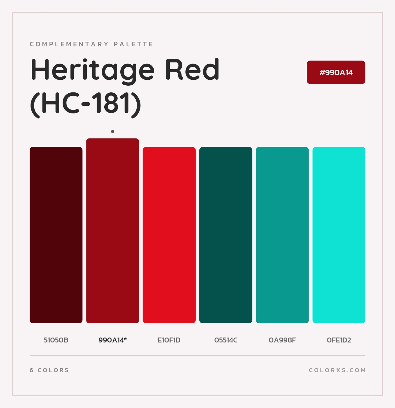 Heritage Red (HC-181) - Complementary Color Palette
