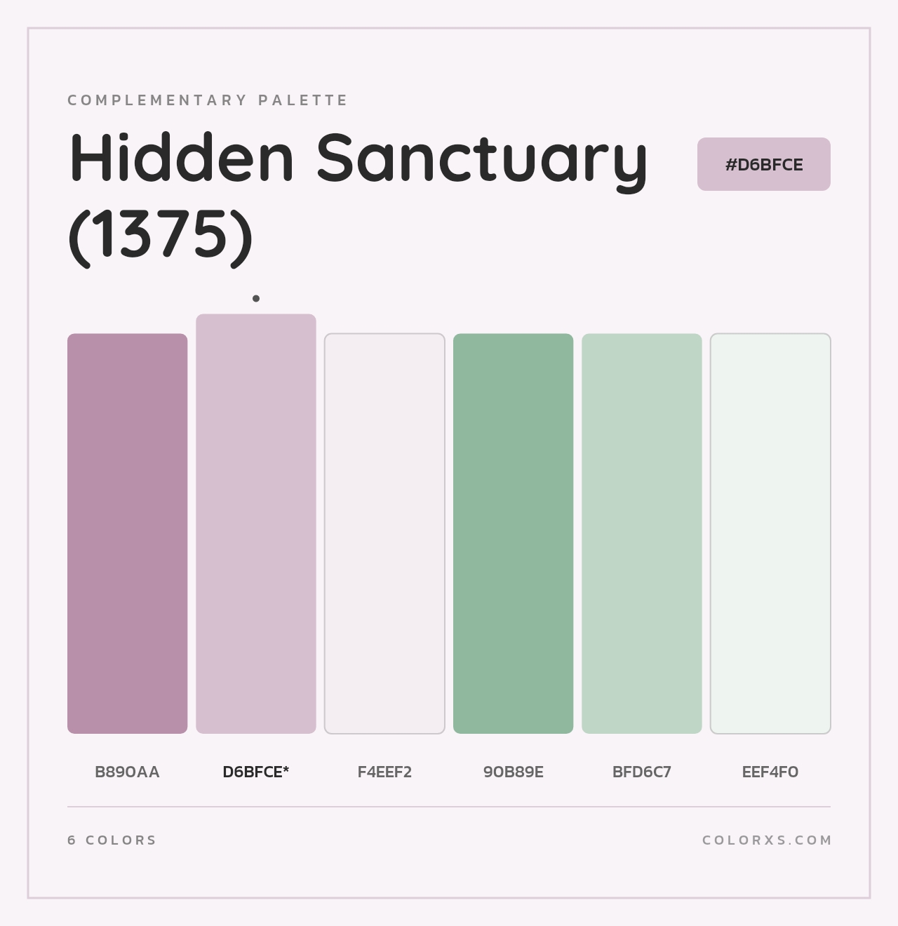 Hidden Sanctuary (1375) - Complementary Color Palette