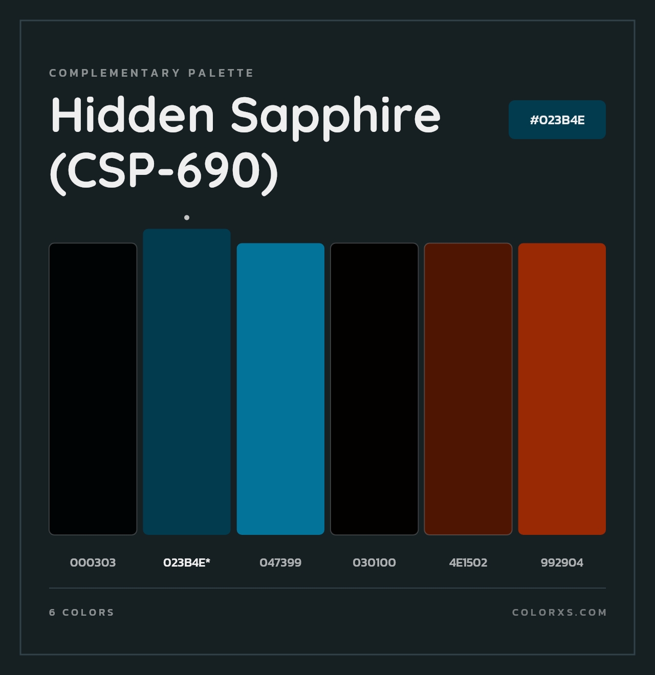 Hidden Sapphire (CSP-690) - Complementary Color Palette