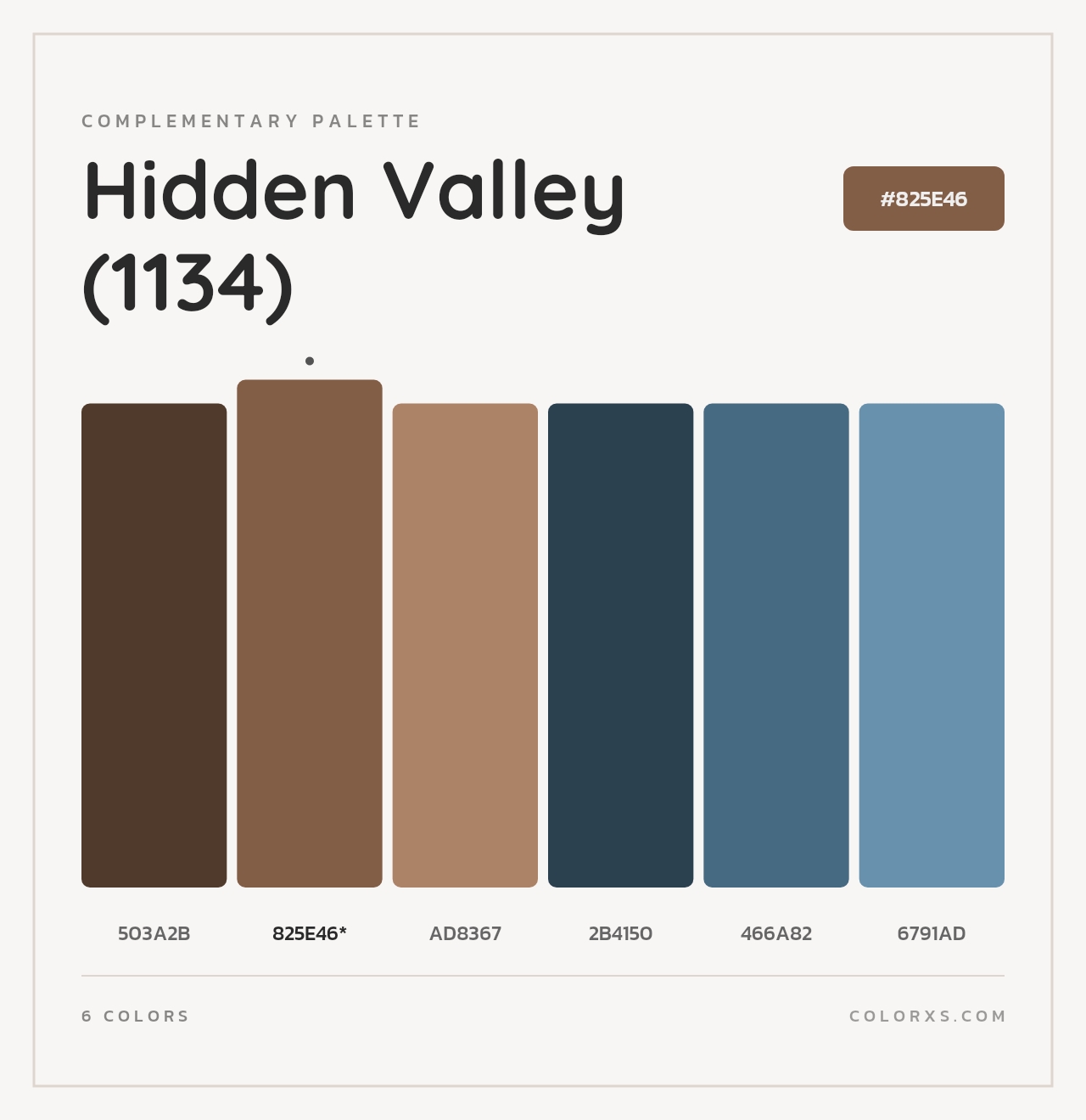 Hidden Valley (1134) - Complementary Color Palette