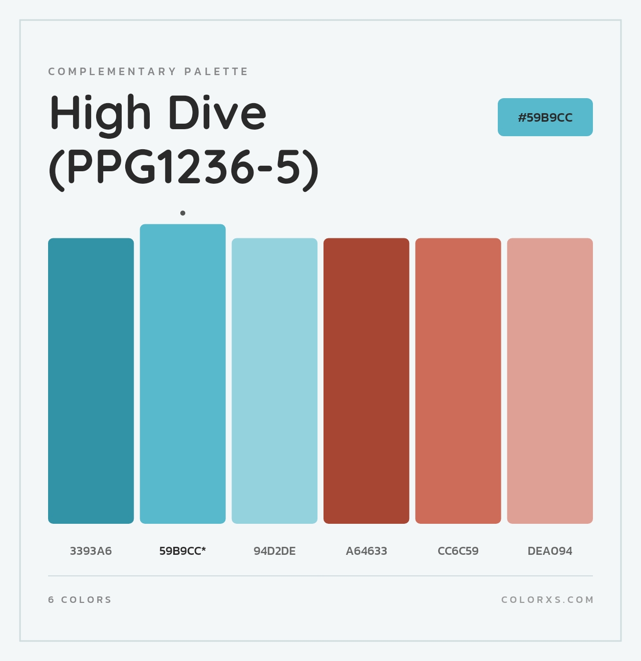 High Dive (PPG1236-5) - Complementary Color Palette
