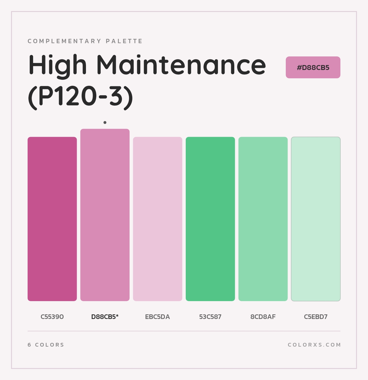 High Maintenance (P120-3) - Complementary Color Palette