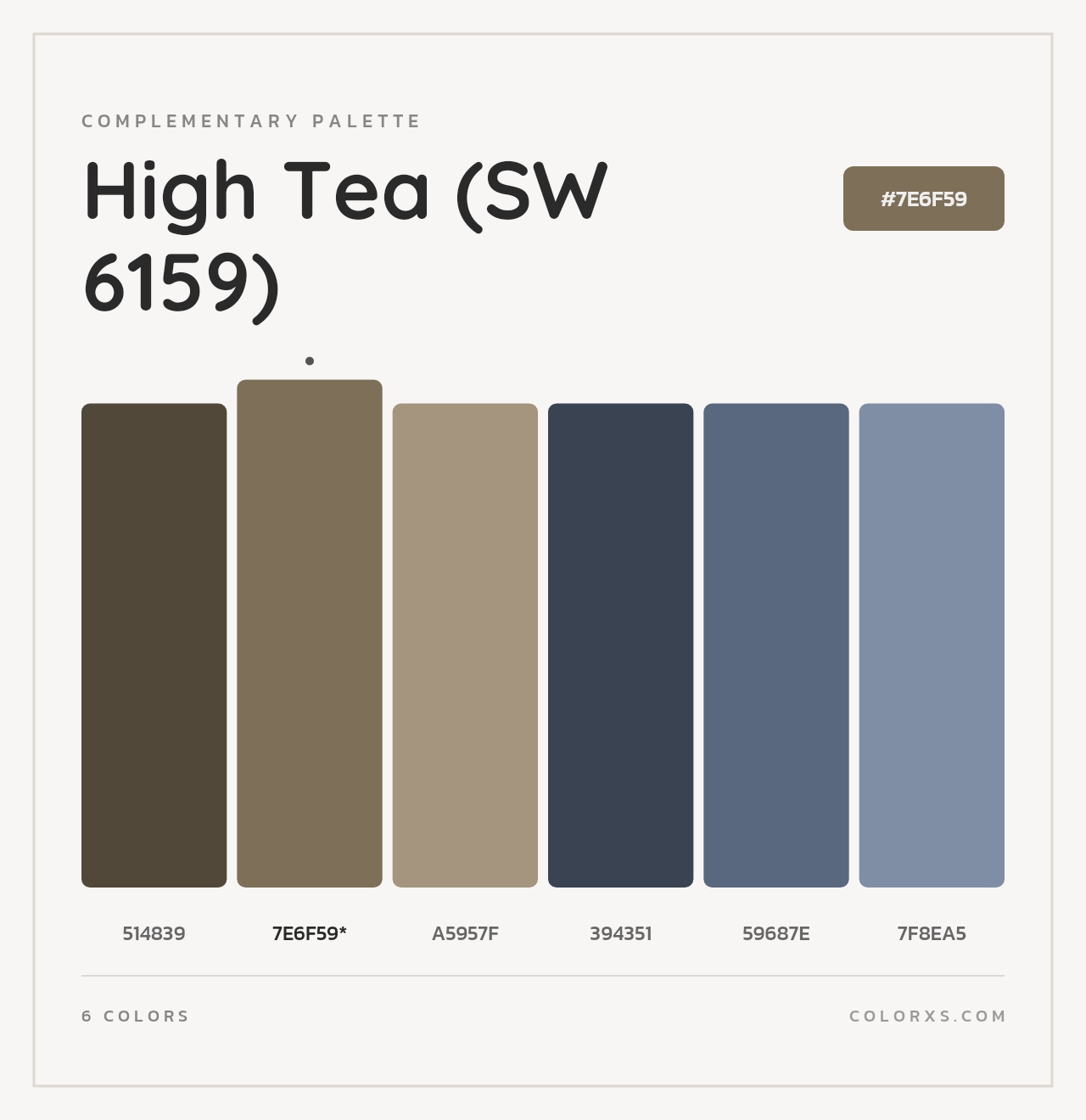 High Tea (SW 6159) - Complementary Color Palette