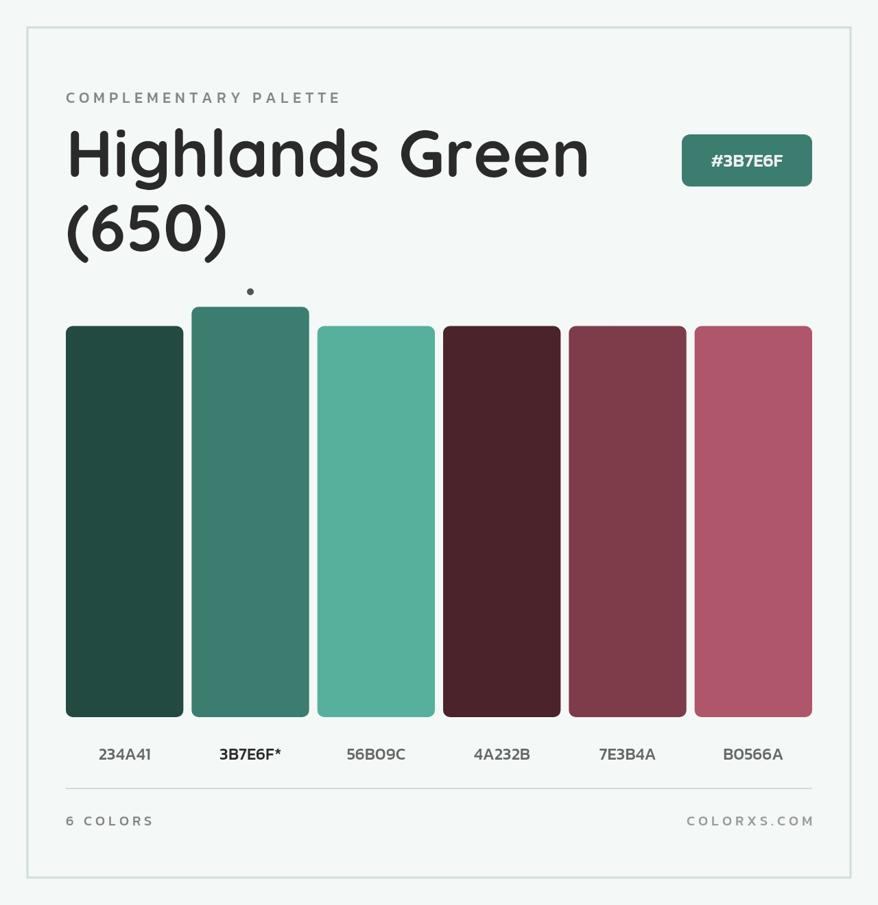 Highlands Green (650) - Complementary Color Palette