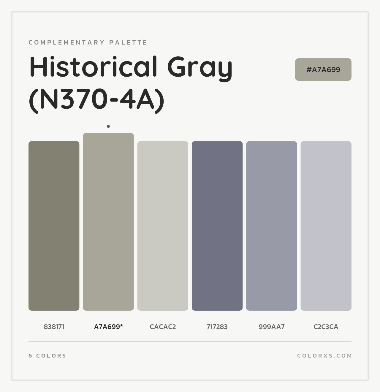 Historical Gray (N370-4A) - Complementary Color Palette