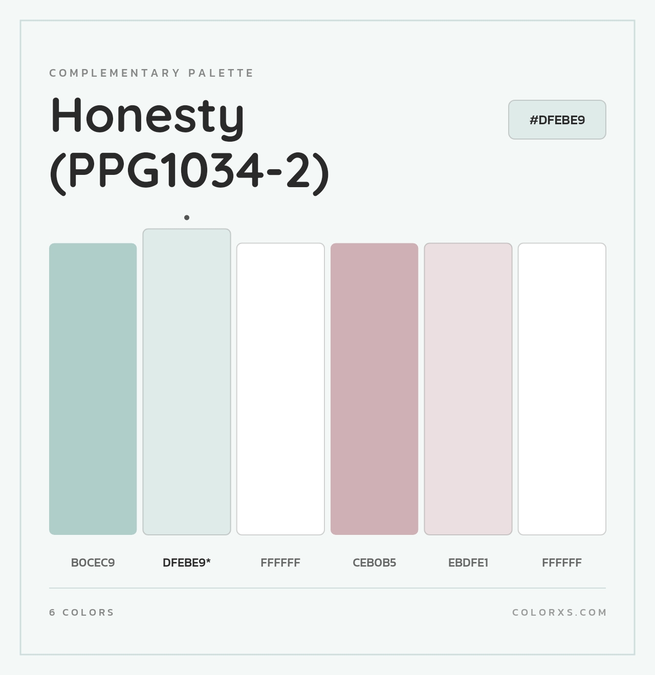 Honesty (PPG1034-2) - Complementary Color Palette