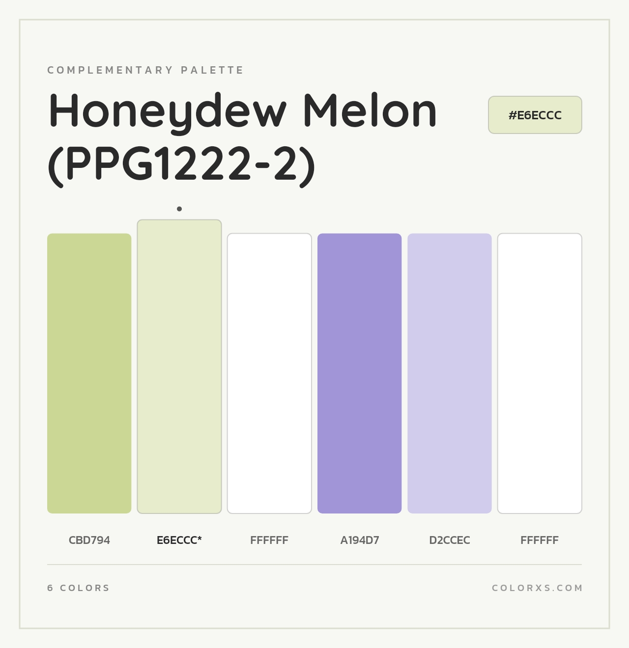 Honeydew Melon (PPG1222-2) - Complementary Color Palette