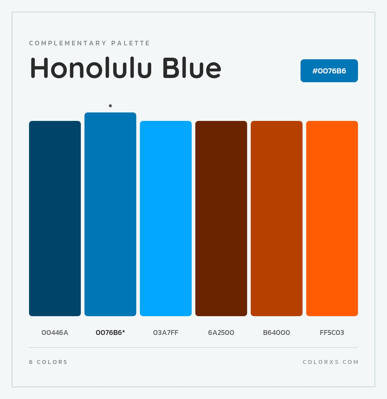 Honolulu Blue - Complementary Color Palette