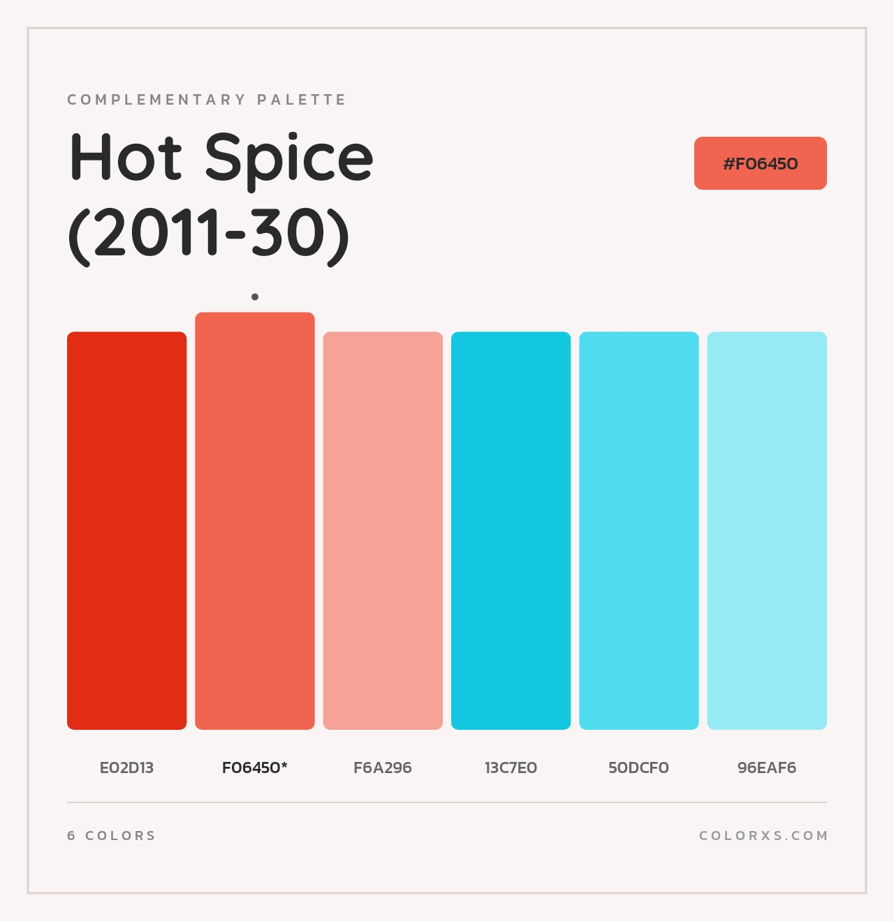 Hot Spice (2011-30) - Complementary Color Palette