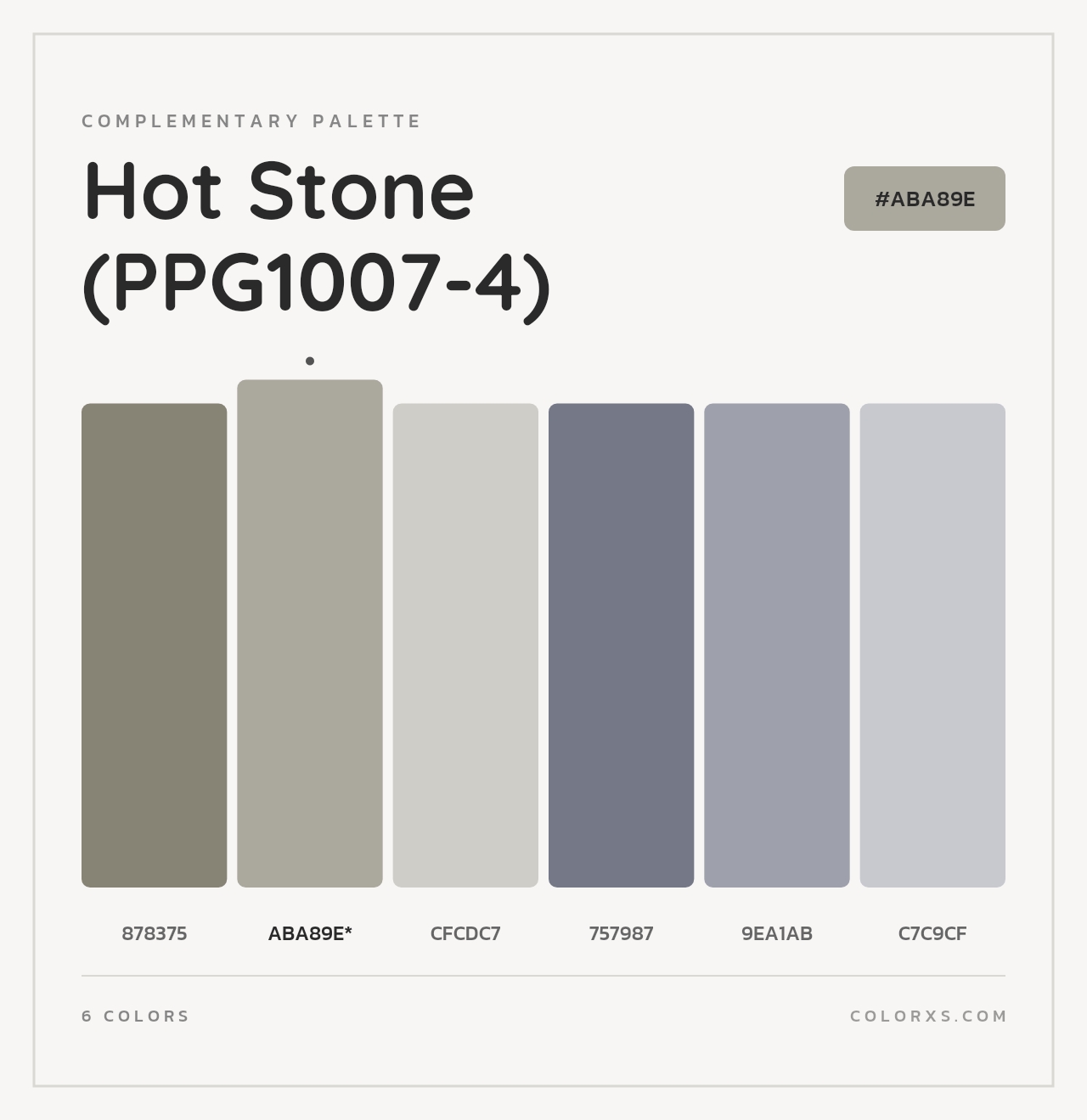 Hot Stone (PPG1007-4) - Complementary Color Palette