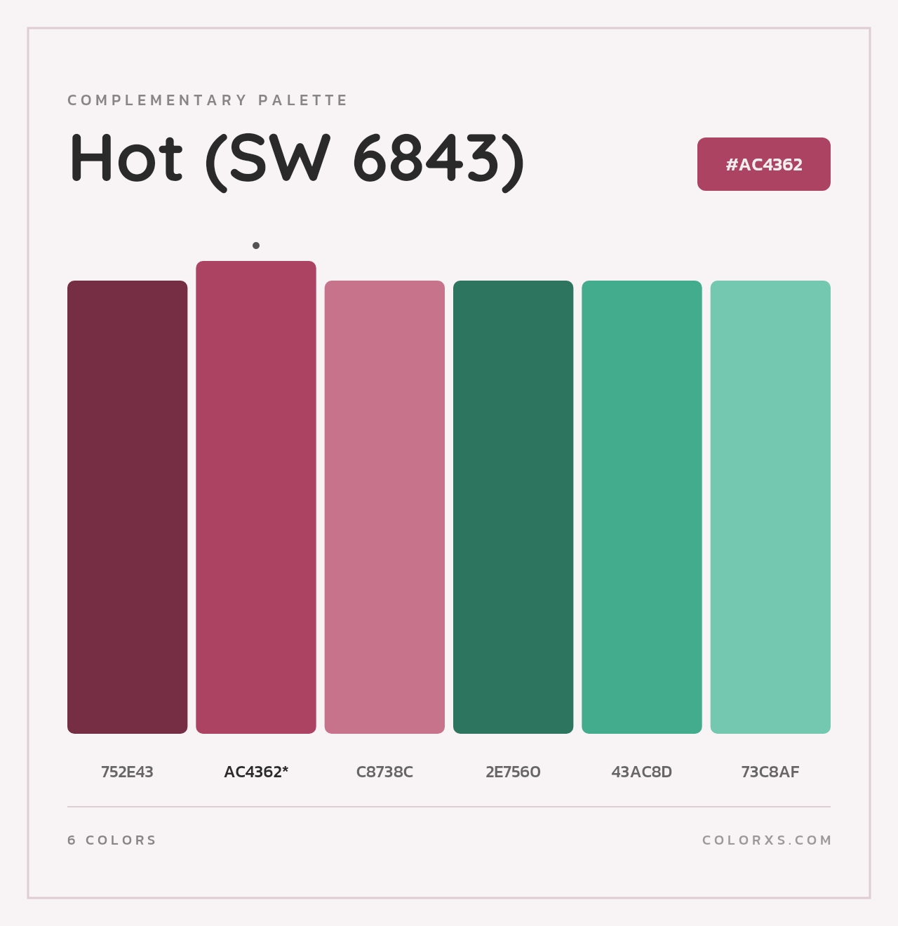 Hot (SW 6843) - Complementary Color Palette
