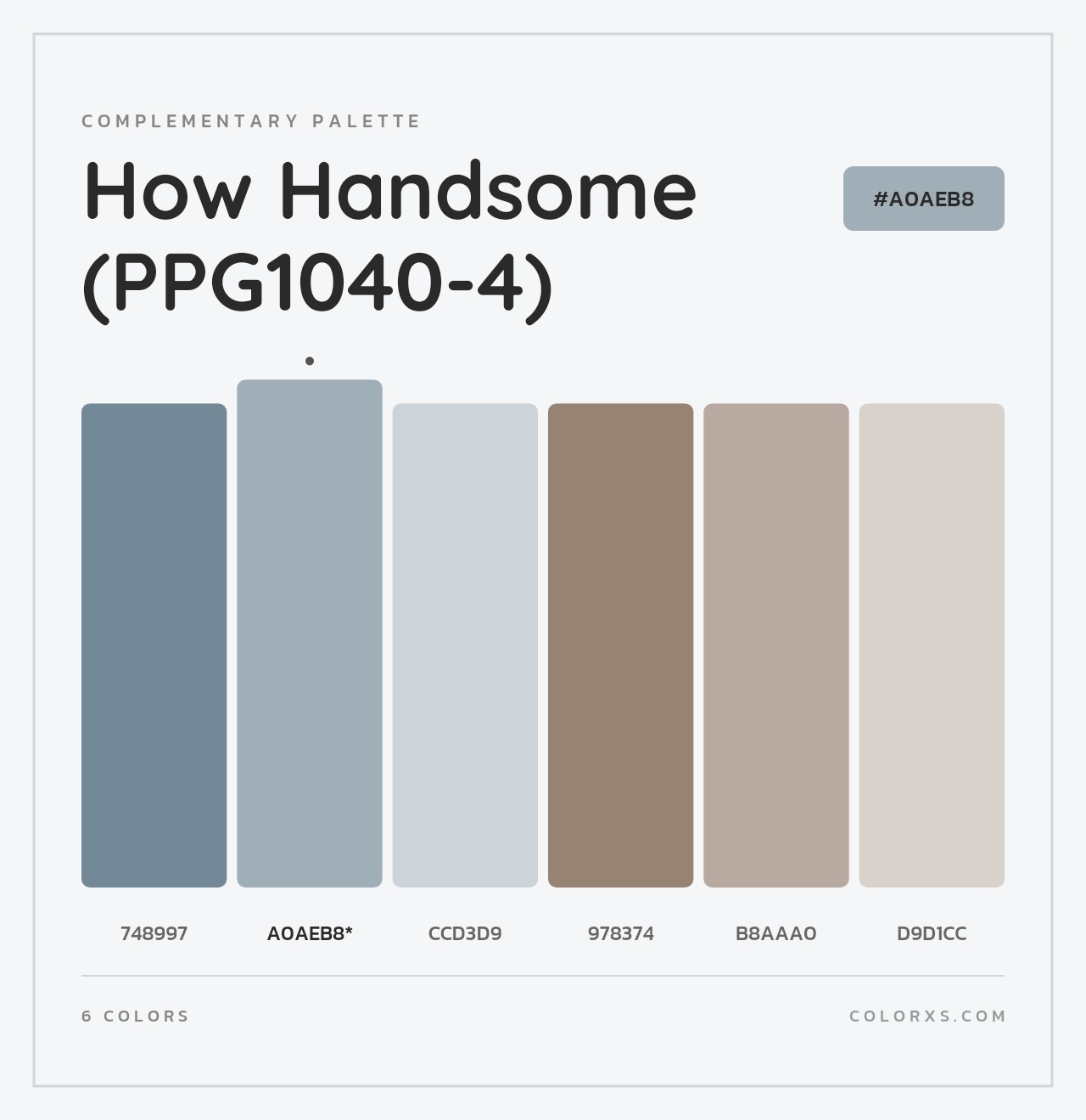How Handsome (PPG1040-4) - Complementary Color Palette