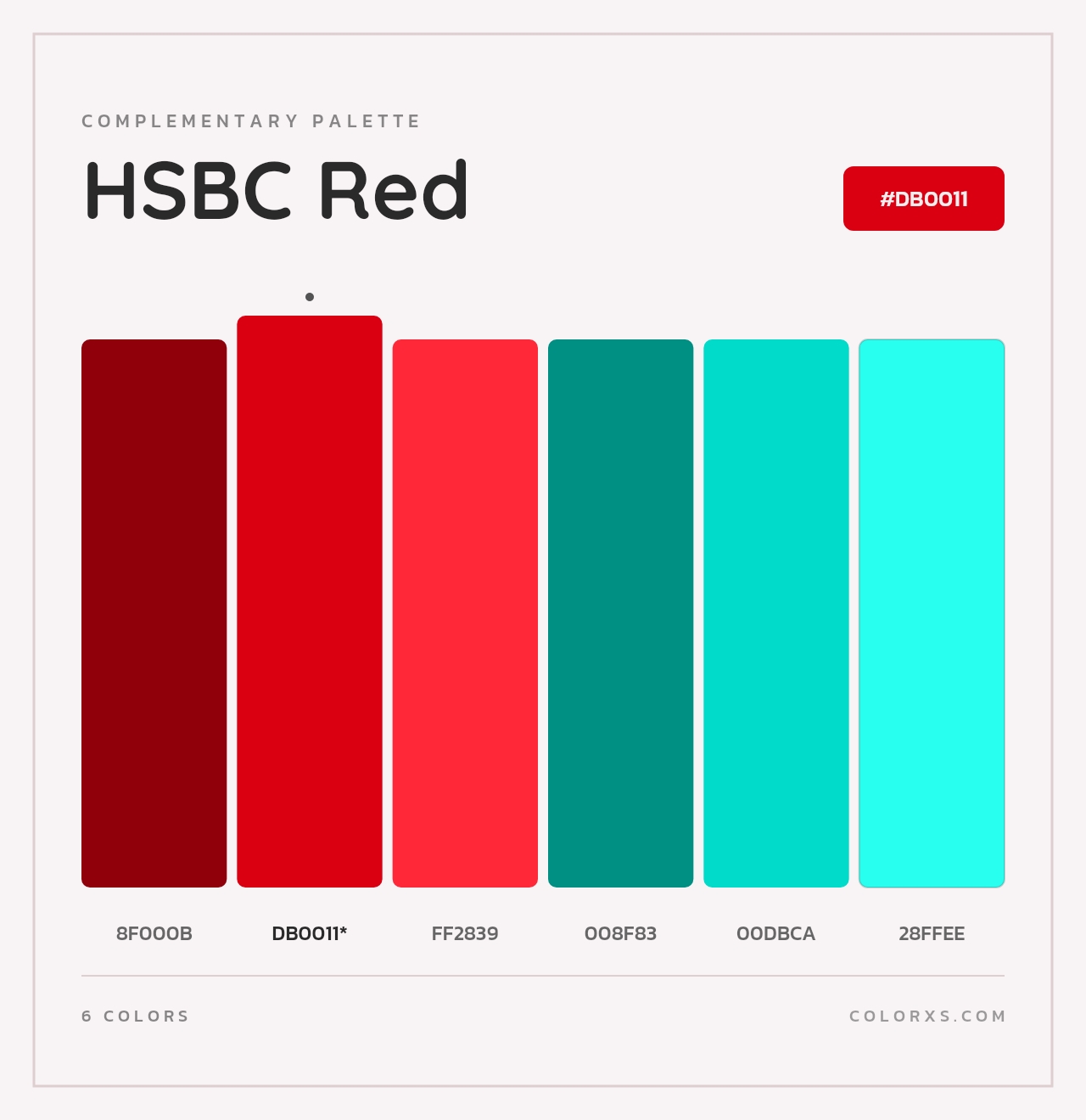 HSBC Red - Complementary Color Palette