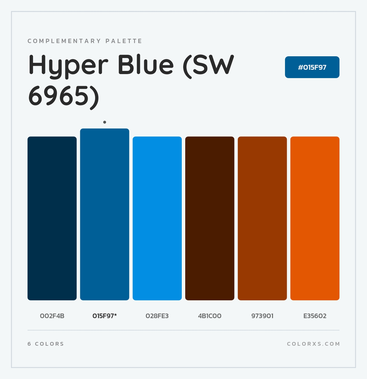 Hyper Blue (SW 6965) - Complementary Color Palette