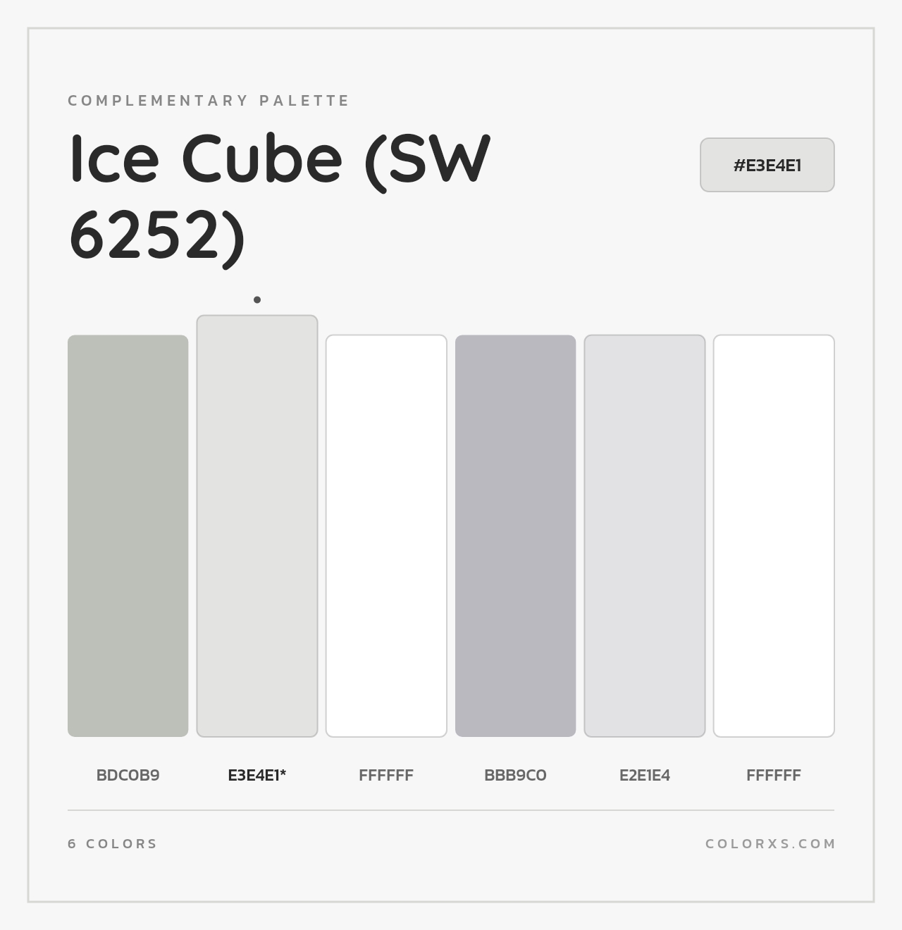 Ice Cube (SW 6252) - Complementary Color Palette