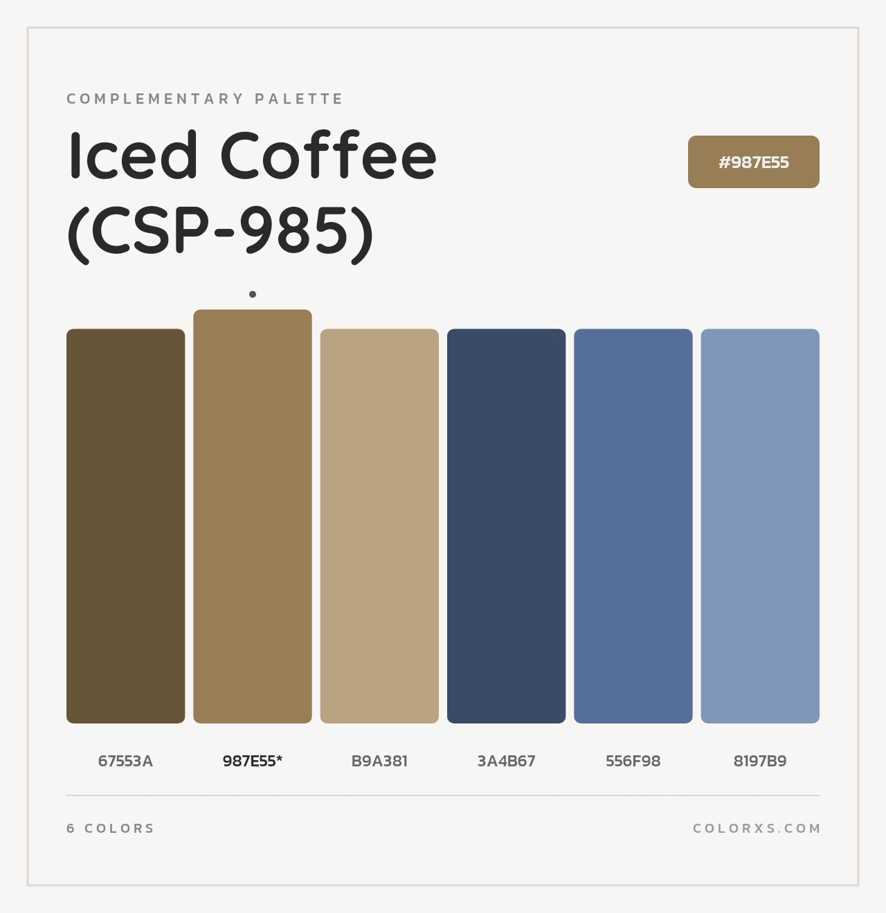 Iced Coffee (CSP-985) - Complementary Color Palette