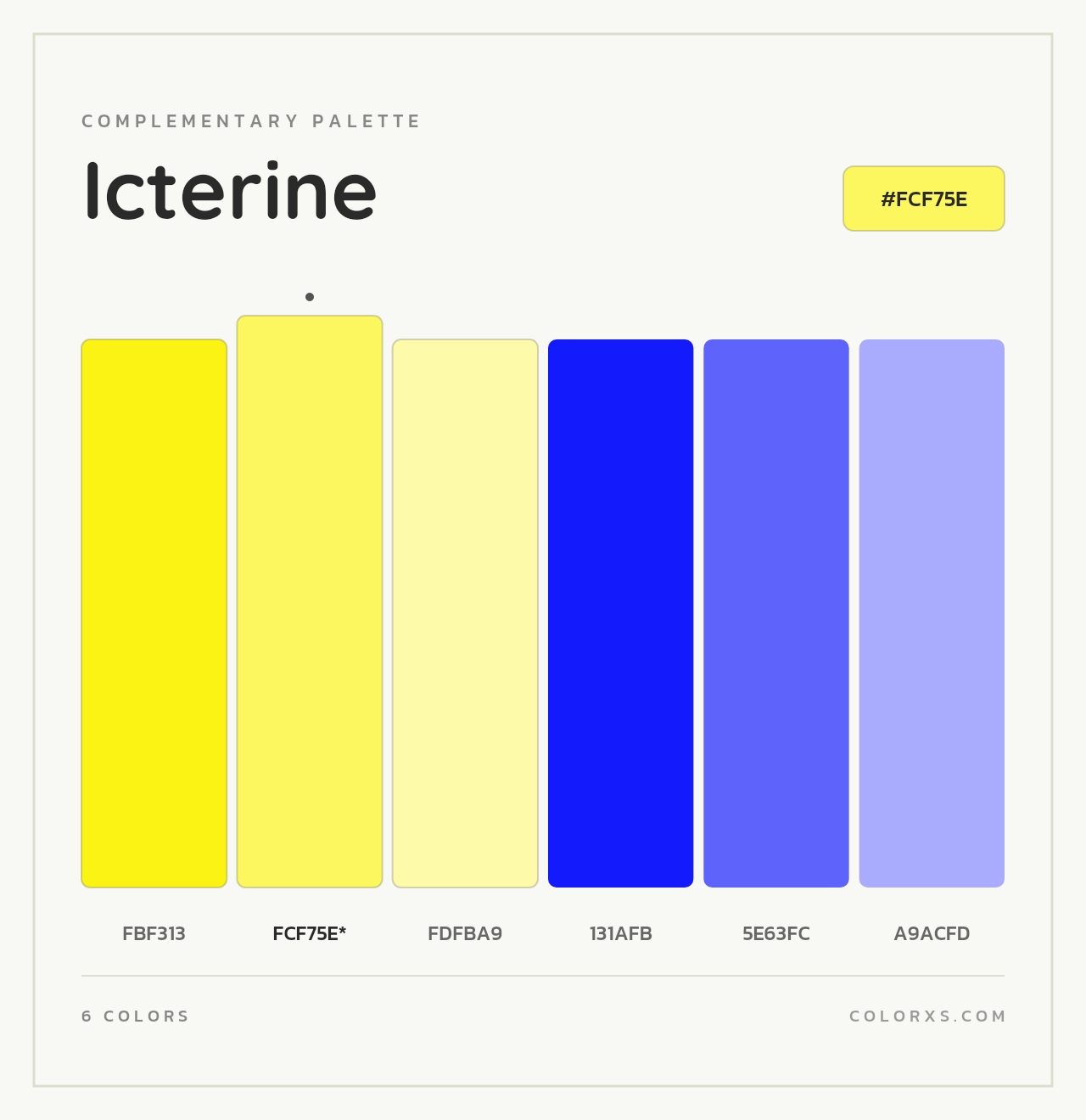 Icterine - Complementary Color Palette