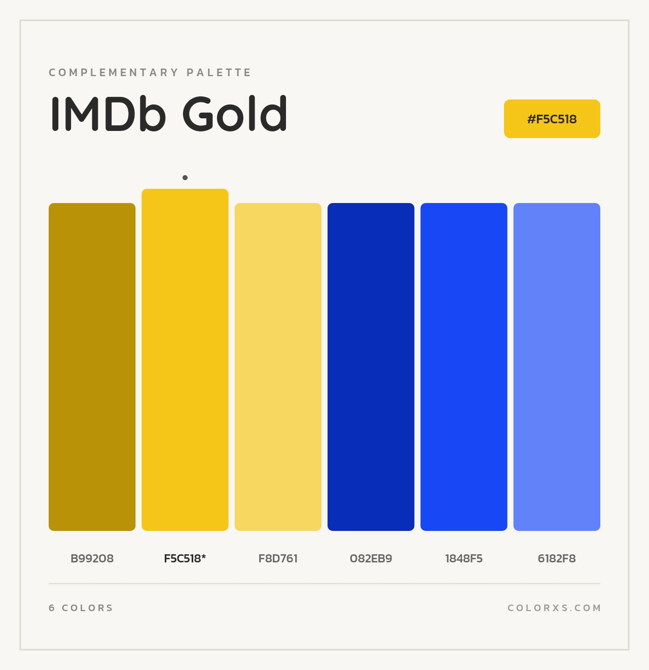 IMDb Gold - Complementary Color Palette