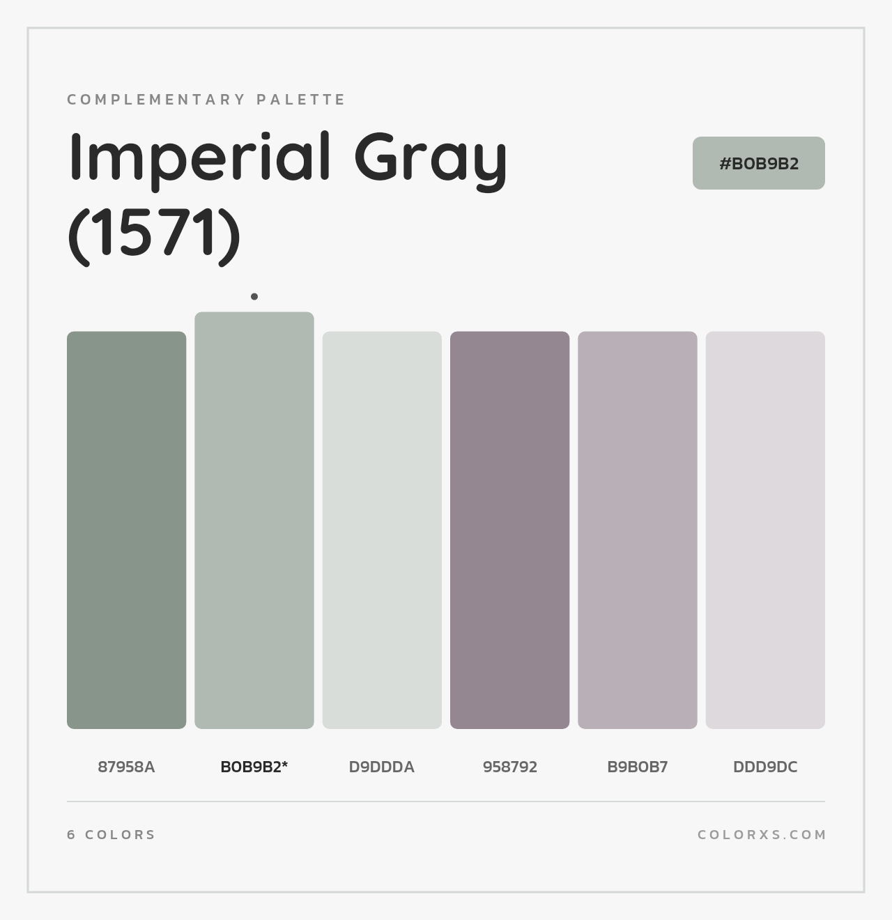 Imperial Gray (1571) - Complementary Color Palette
