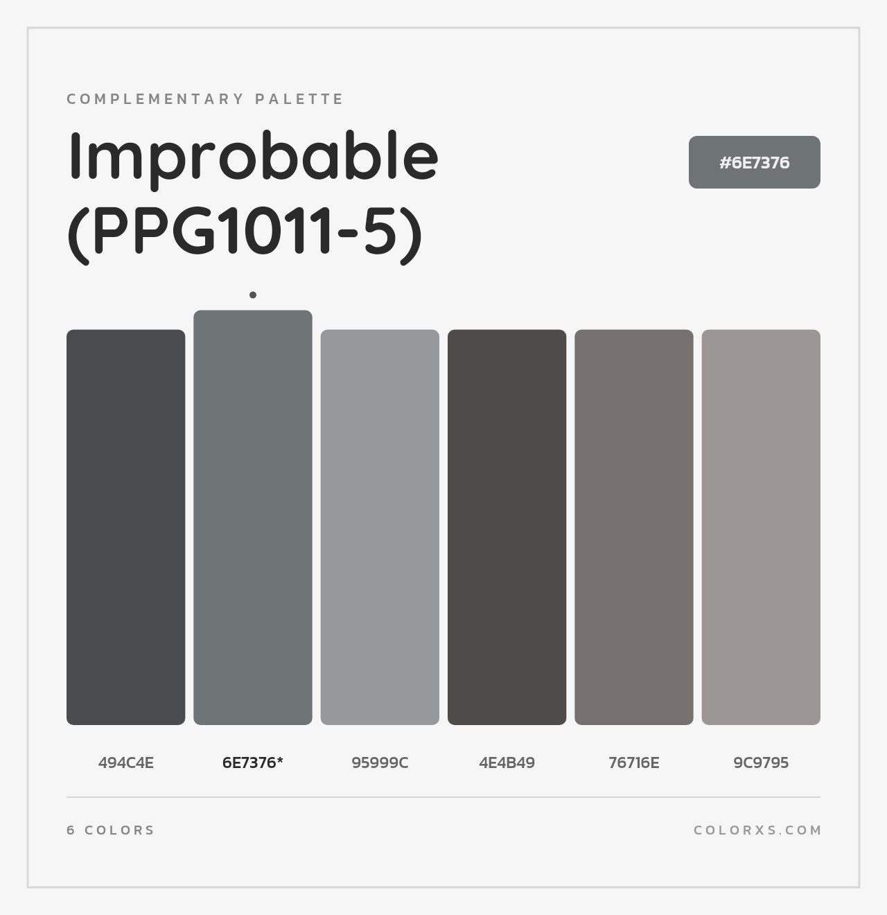 Improbable (PPG1011-5) - Complementary Color Palette