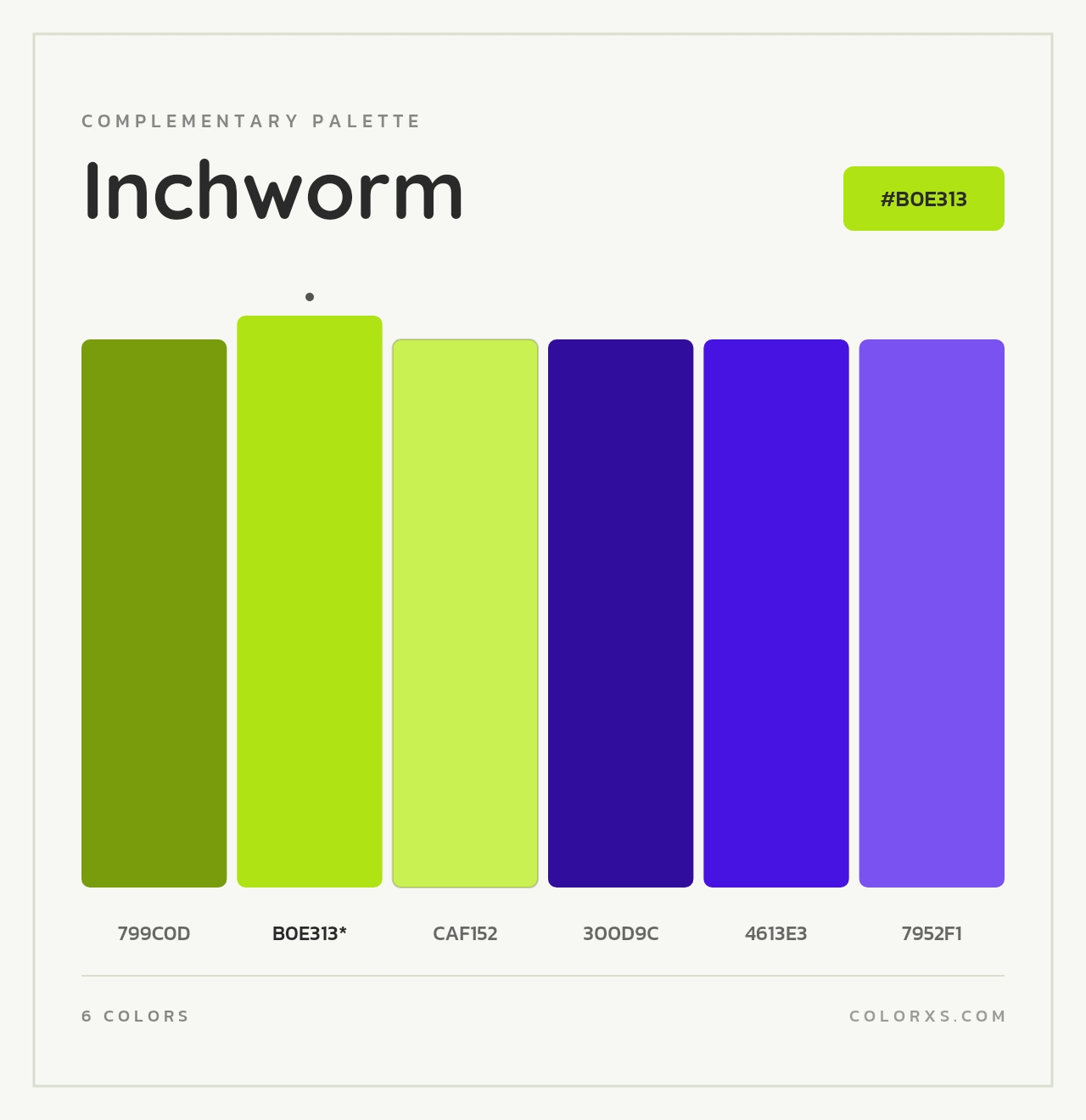 Inchworm - Complementary Color Palette