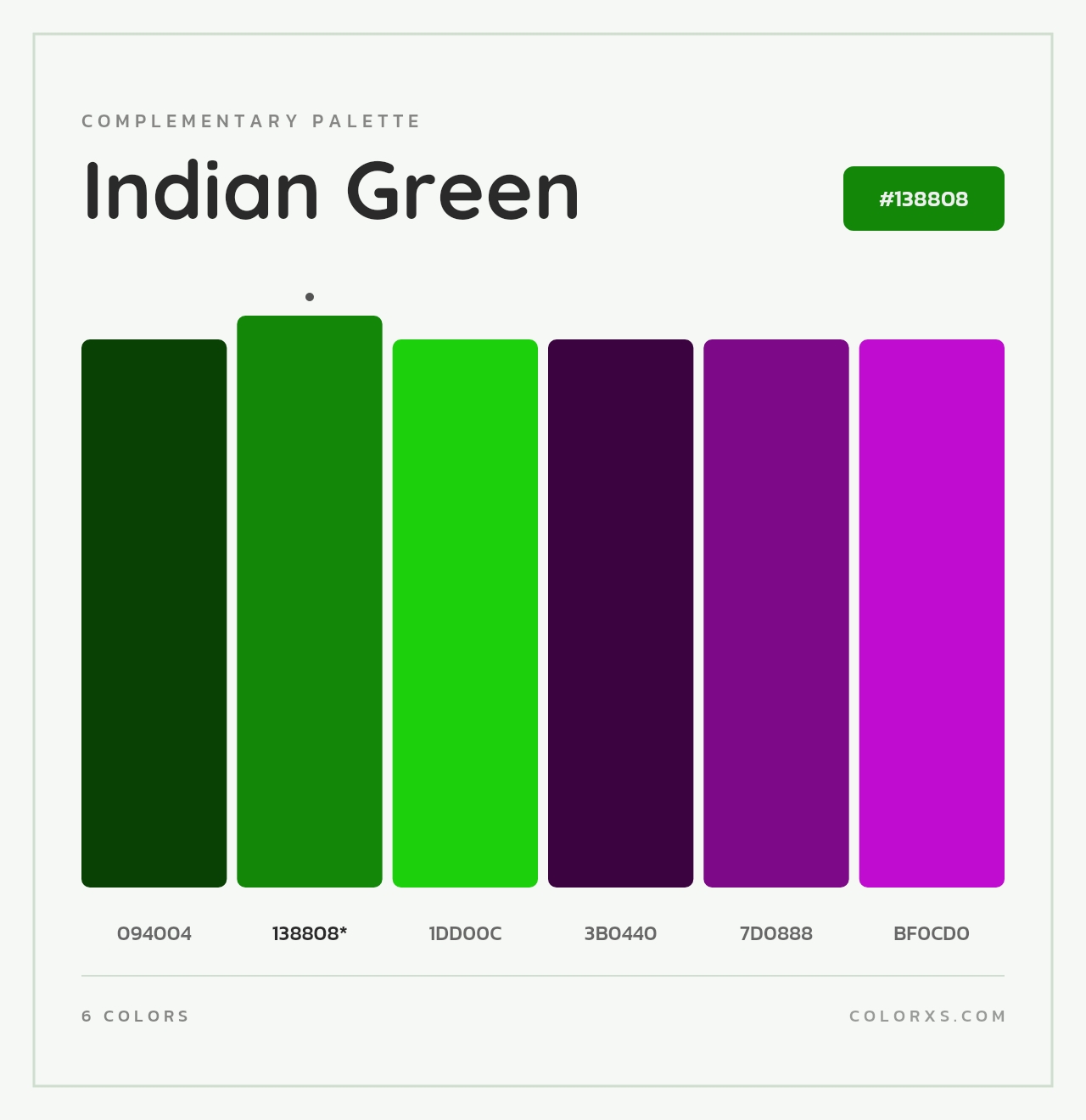 Indian Green - Complementary Color Palette
