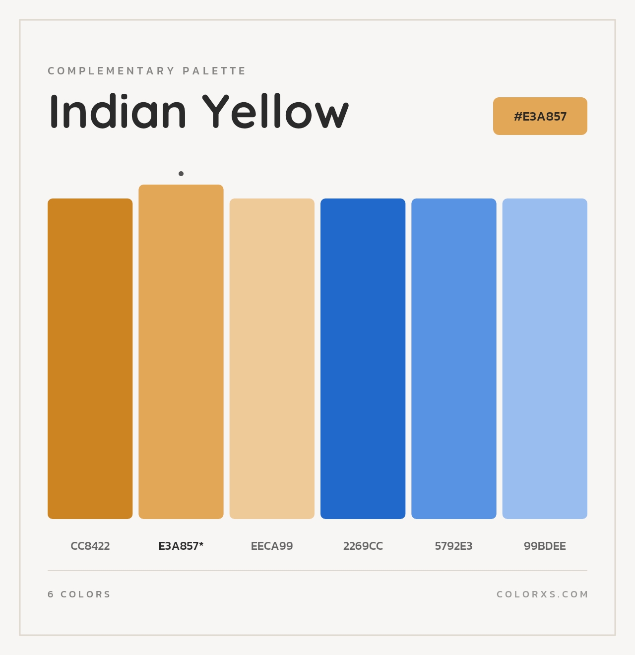 Indian Yellow - Complementary Color Palette