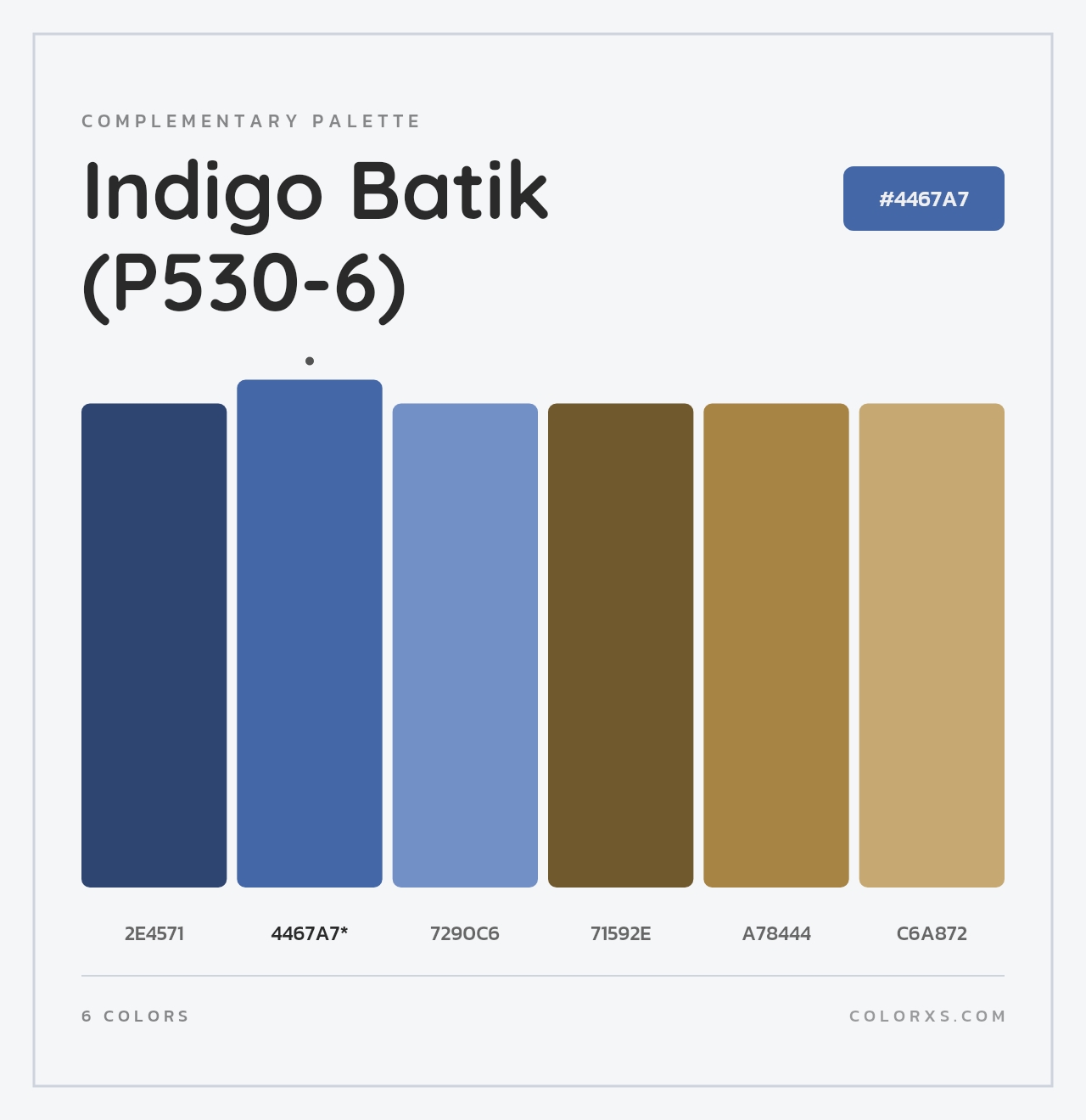 Indigo Batik (P530-6) - Complementary Color Palette