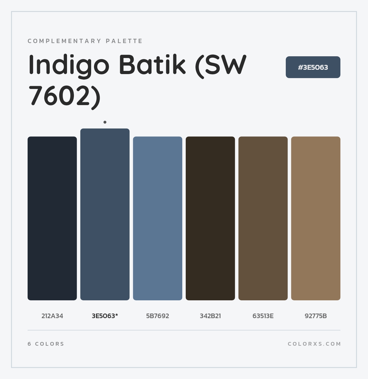 Indigo Batik (SW 7602) - Complementary Color Palette