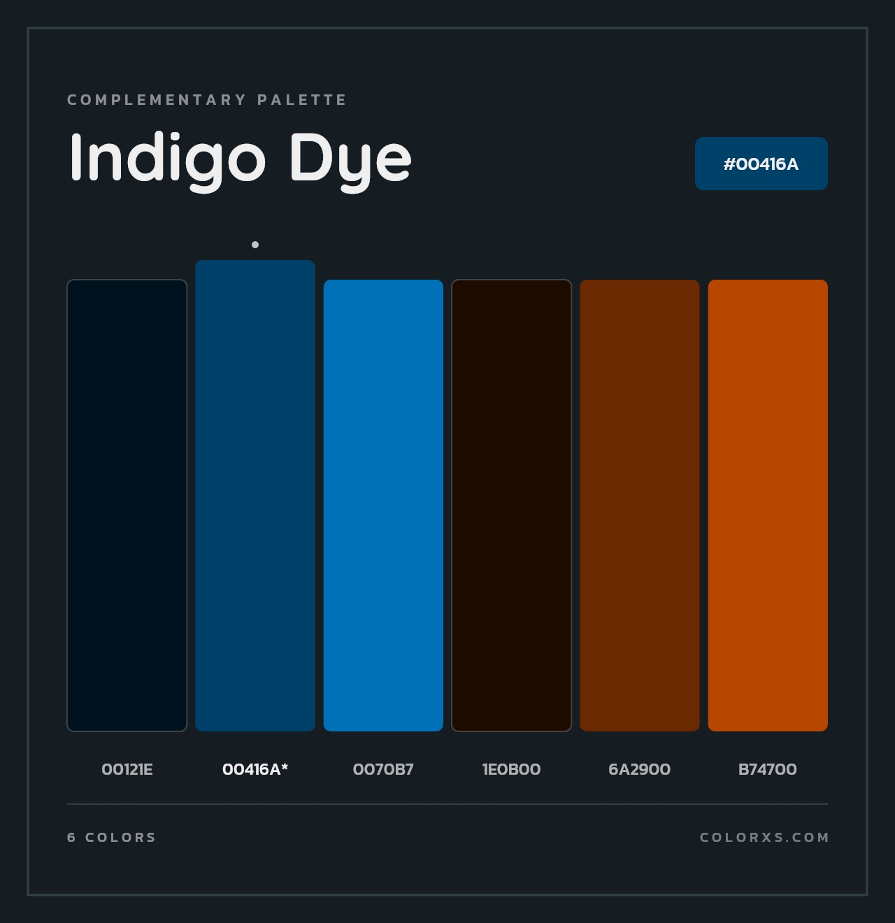 Indigo Dye - Complementary Color Palette
