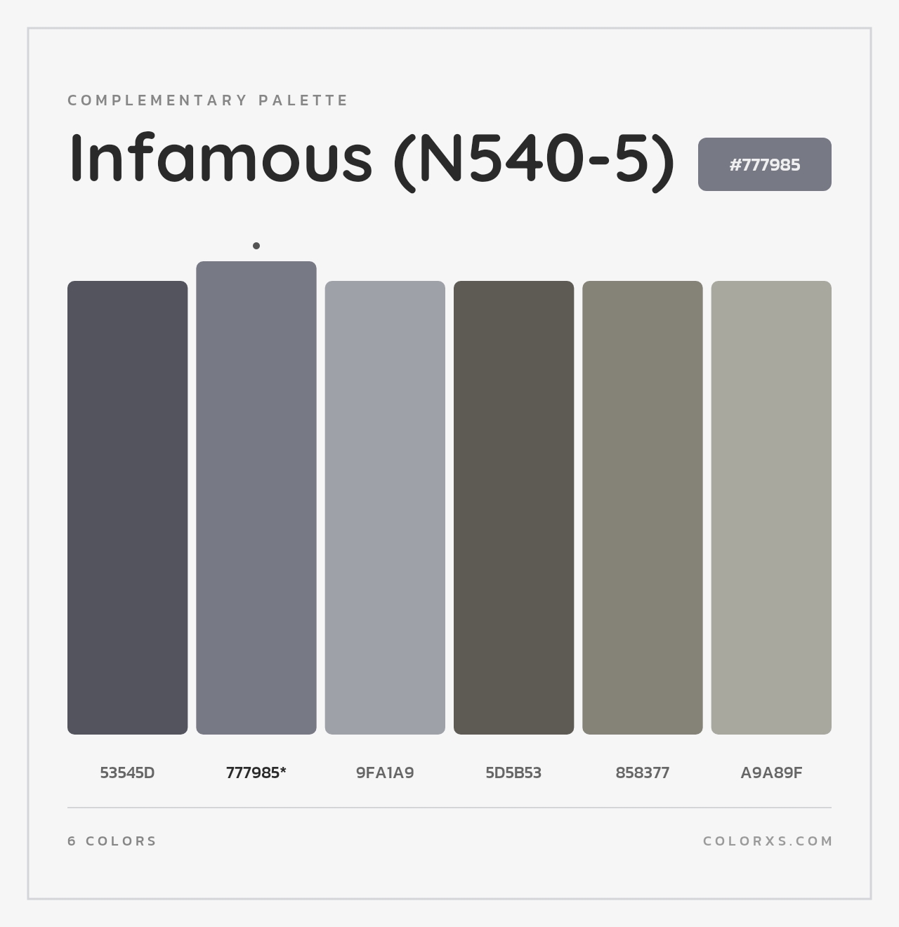 Infamous (N540-5) - Complementary Color Palette