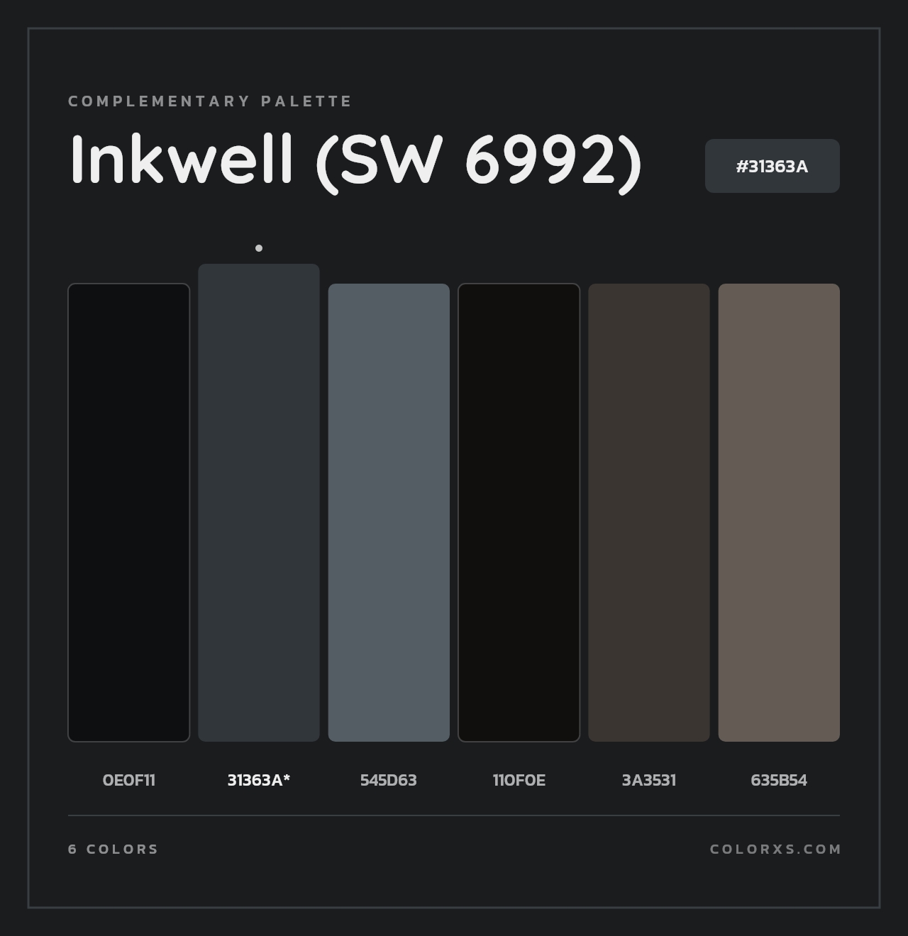 Inkwell (SW 6992) - Complementary Color Palette