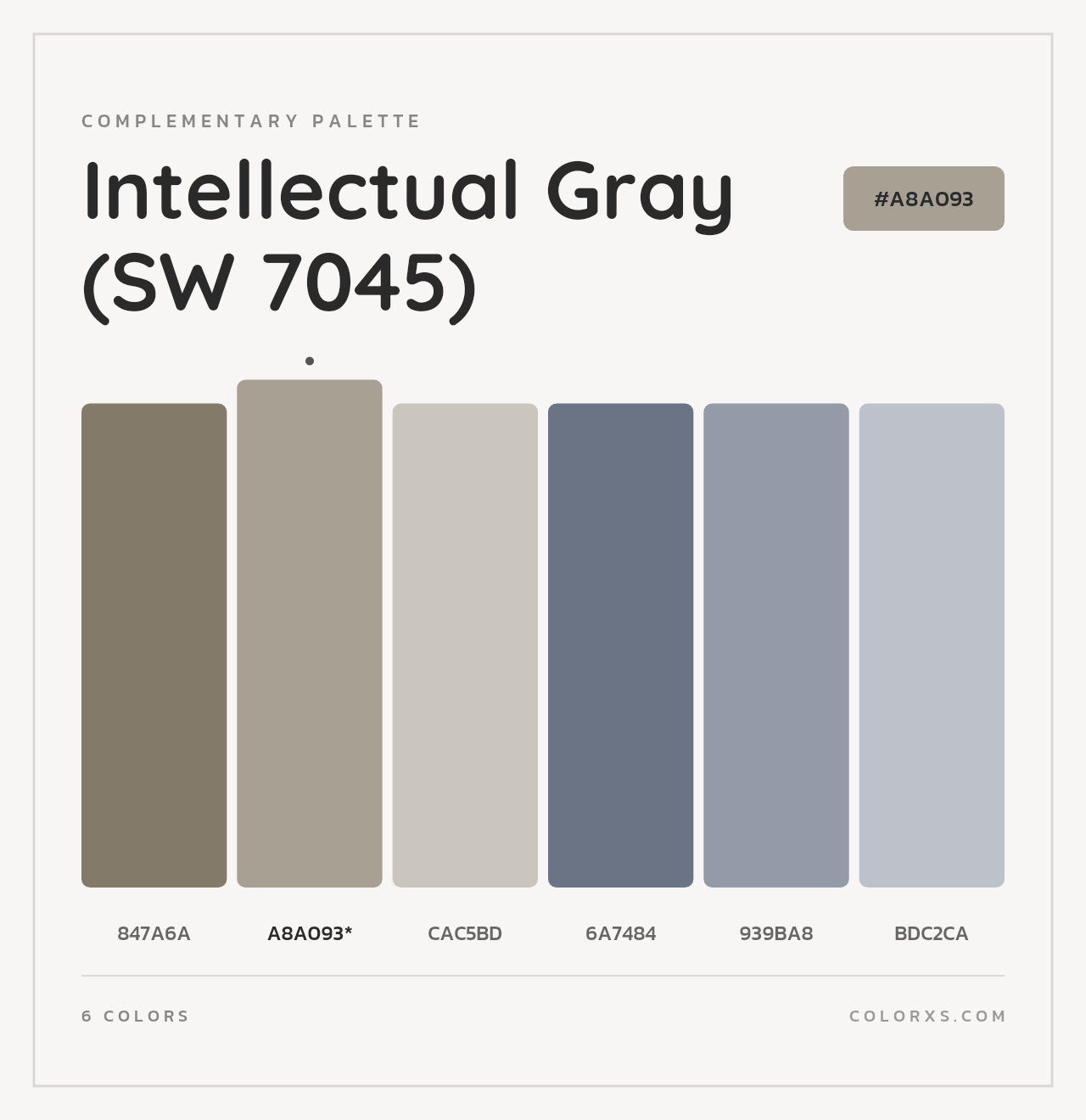 Intellectual Gray (SW 7045) - Complementary Color Palette