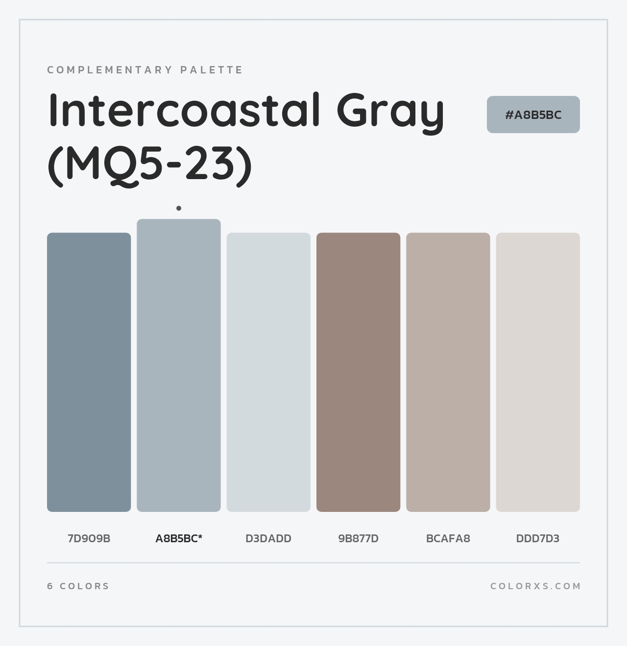Intercoastal Gray (MQ5-23) - Complementary Color Palette