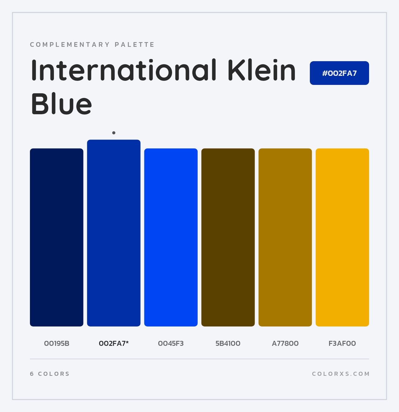 International Klein Blue - Complementary Color Palette