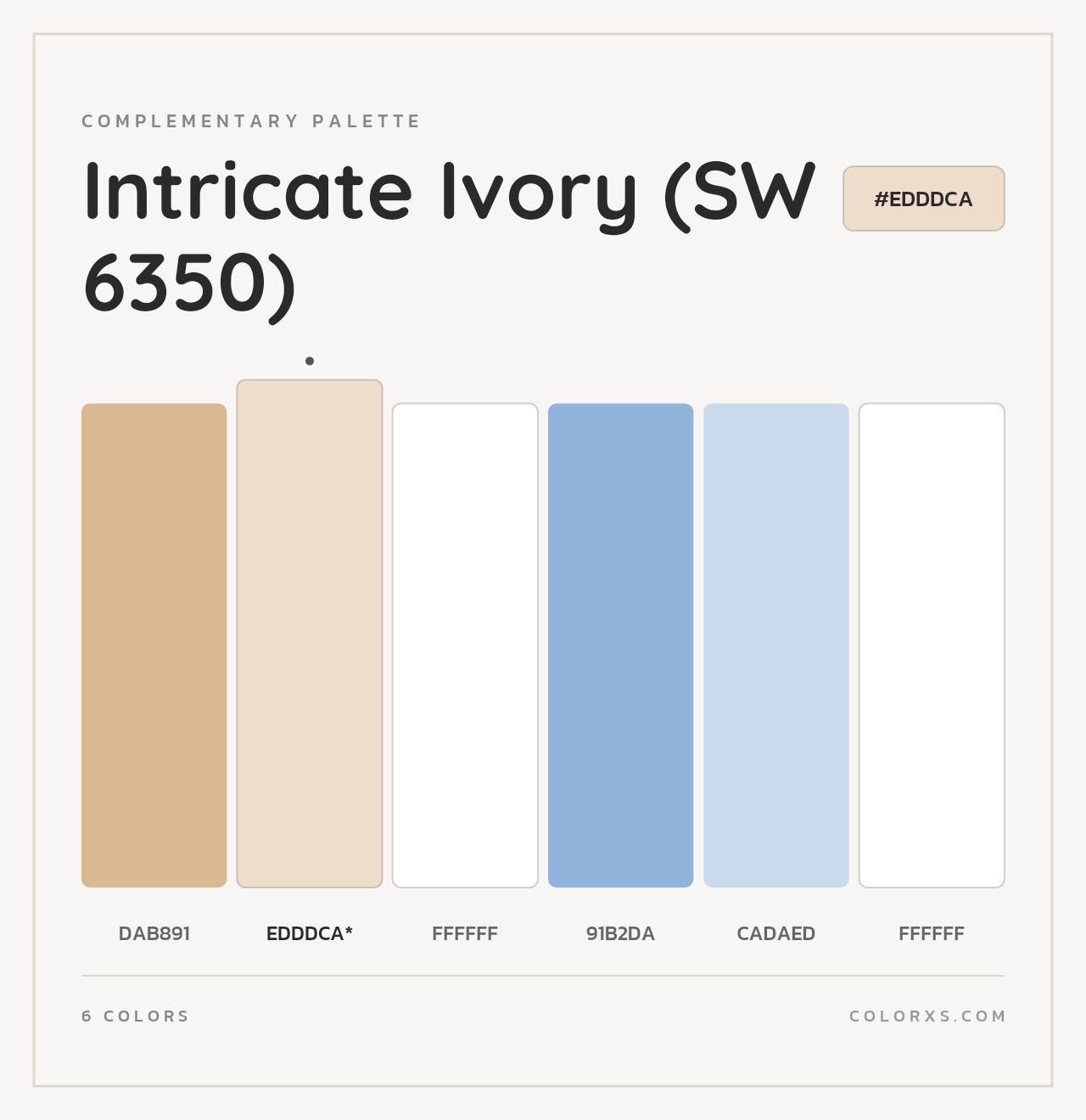 Intricate Ivory (SW 6350) - Complementary Color Palette