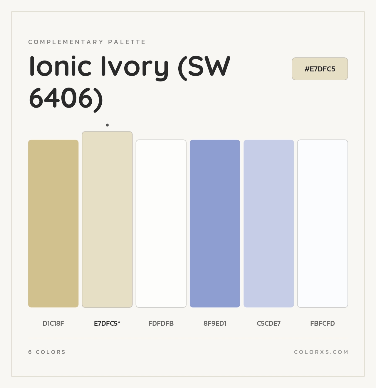 Ionic Ivory (SW 6406) - Complementary Color Palette