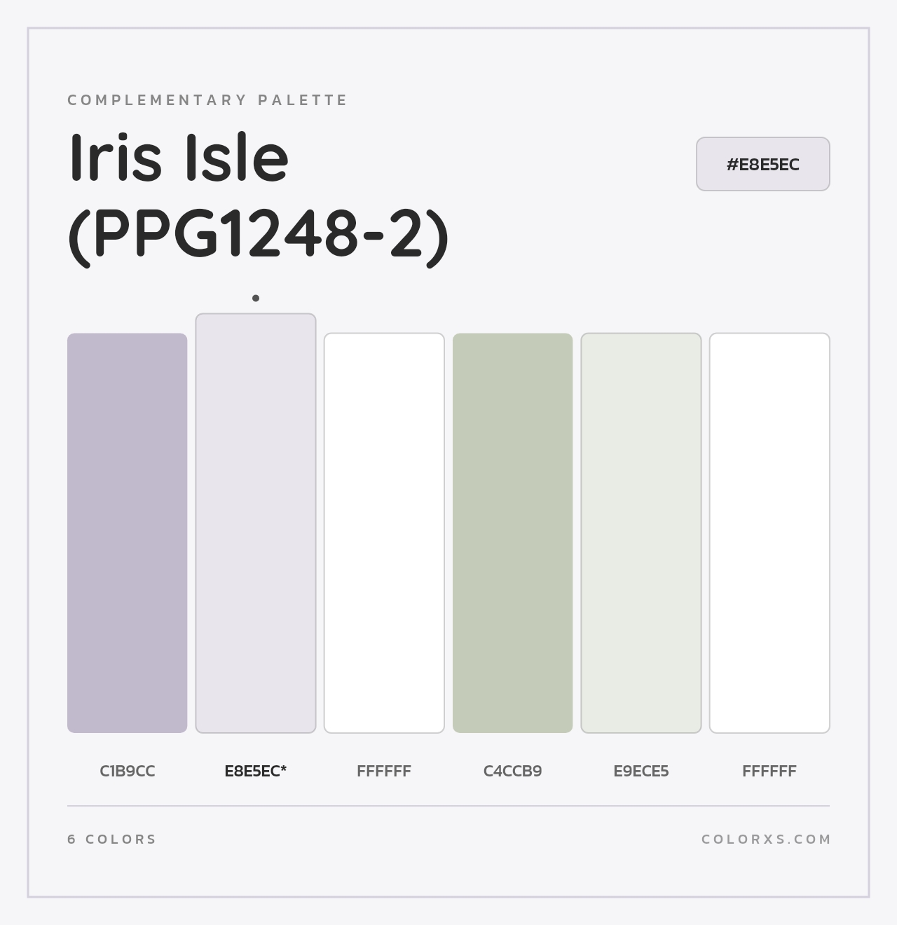 Iris Isle (PPG1248-2) - Complementary Color Palette